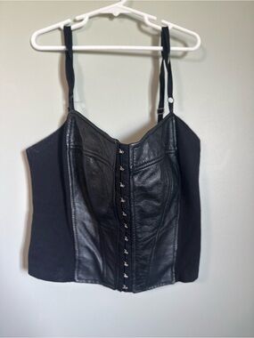 Wilson vintage Black Leather Corset Camisole